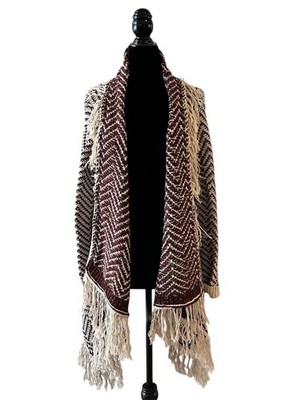 Janice Apparel Hi-Low Fringe Knit Cardigan Sweater | One Size | Boho | NWT