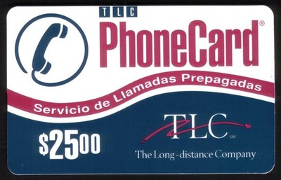 $25. Generic User Card TLC Pre-Paid Calling Services. Spanish Expired Phone Card