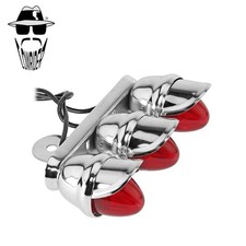 ORIGINAL LOWRIDER Triple Mini Bee Light Chrome Red Lens Cruiser Bicycle Light.