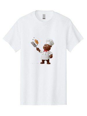 Chef-Bear Mens Graphic Tee, 100% Cotton, Casual Summer Wear