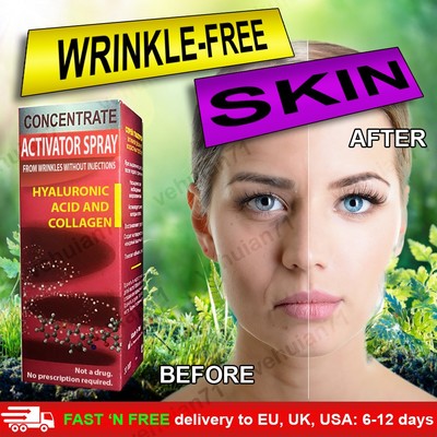 3 packs of Hyaluronic Acid and Collagen - Anti-wrinkle activator spray