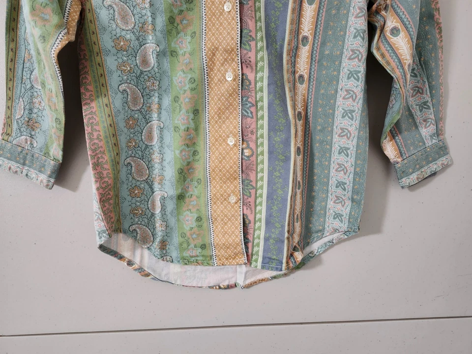 Top Gap Niños Niñas S Multicolor Manga Larga Botones Paisley De Colección Años 90 Y2K LEER Foto 2 de 4