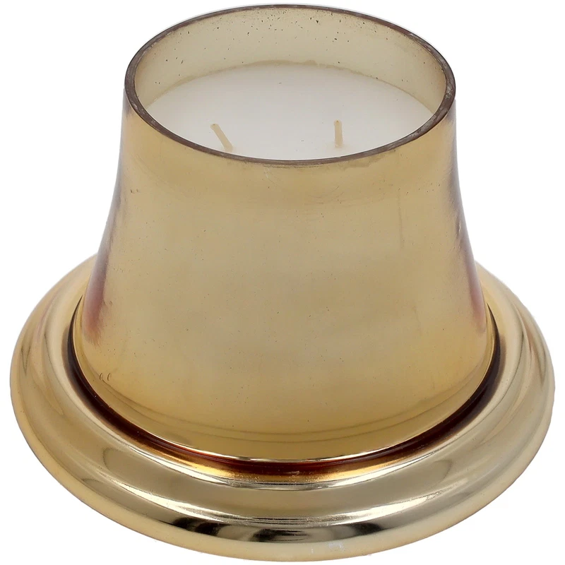 Candela Decorativa Campana Gold Dorata Oro Arredo Casa Effetto Metallizzato, fotografia 3 di 9