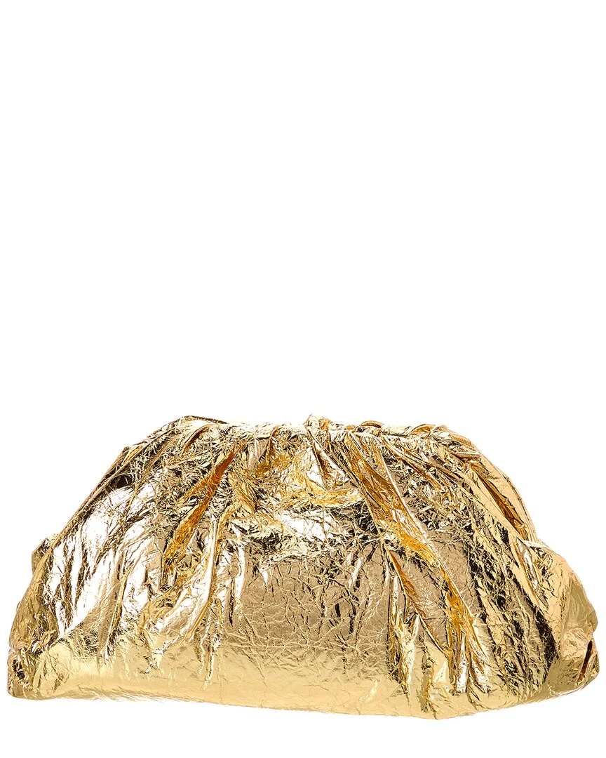 Bottega Veneta The Pouch Leather Clutch Women's Gold