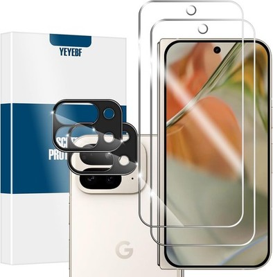 6.3 Inches Screen Protector for Google Pixel 9 Pro Fold, 2+2 Pack