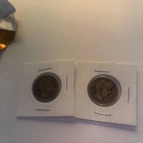 2 Barber Quarters -liberty Head