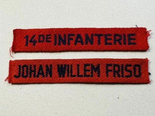 2 WW2 14th Netherlands Infantry & FRISCO Military Army Shoulder Title Badges