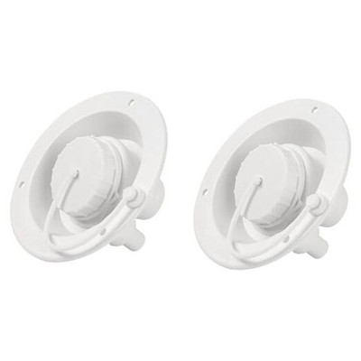 (2-Pack, White) Universal Fit Gravity Feed Fresh Water Fill Hatch Inlet for