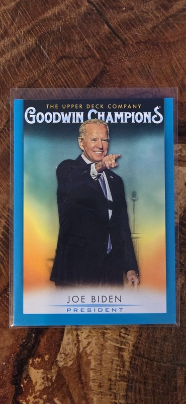 Joe Biden 2021 Upper Deck Goodwin Champions President Teal Green #2