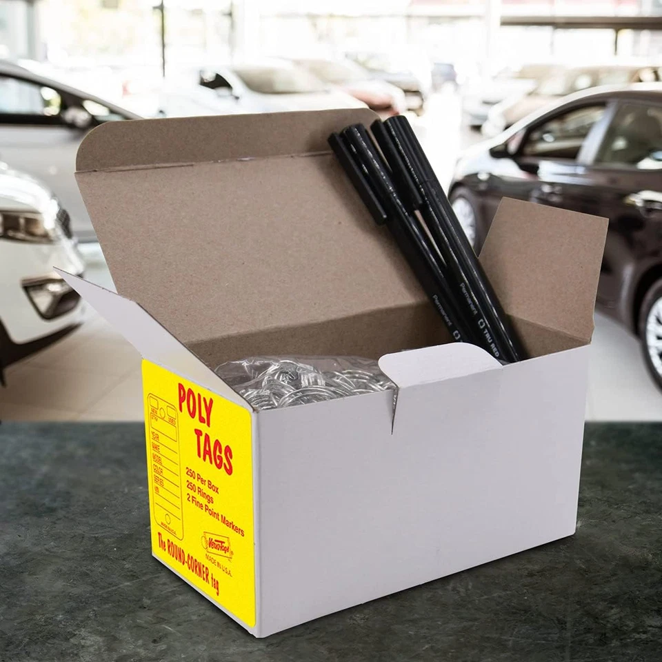 250 Tear-Proof Poly Key Tags - Plastic Key Tags for Automotive, Truck, or RV Dea - Image 4 of 4