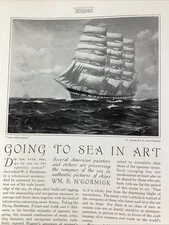 Sail Ship Art Print Article 1925 Original Rare Antique Hopper Wiles Ashley