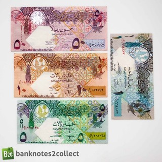 QATAR: Set of 4 Qatar Riyal Banknotes.
