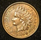 1896 Indian Head Cent - Uncirculated Red/Brown, VERY Nice - FREE SHIPPING