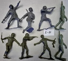 #1963 MARX 6" PLASTIC FIGURES WWII GERMAN-RUSSIAN-US LOT#E-81