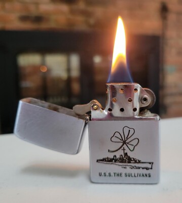 ZIPPO VINTAGE 1950's  USS THE SULLIVANS LIGHTER