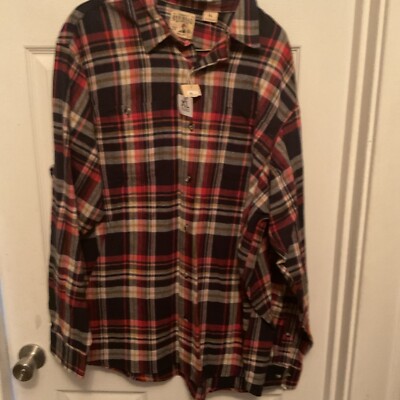 Redhead Flannel Shirt Men's Long Sleeve Plaid2 Pocket New Size XL