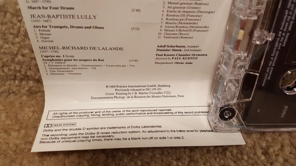 Royal Fanfares At Versailles Кассета Фестиваль Труб Jean Baptiste Lully - Изображение 4 из 4