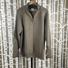 Columbia Men  s Cocoa Brown Zip Mock Neck Sweater XL