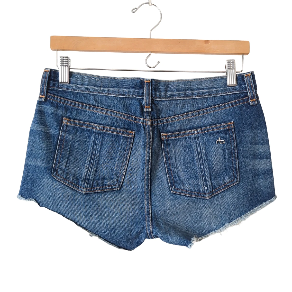 rag bone Womens Jean Shorts Size 25 Denim Cut Off Mid Rise Stiff Cotton Summer