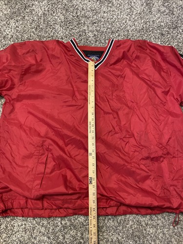 Steve & Barrys Jacket Mens 2XL Red V Neck Long Sleeve Golf Windbreaker - Picture 6 of 8