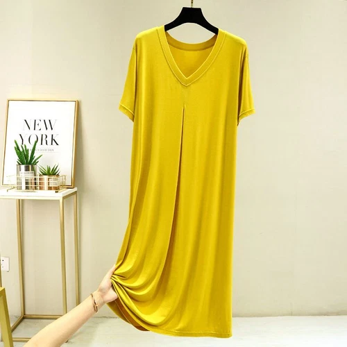Mujeres Manga Corta Camisón Camisa para Dormir Camiseta Pijama Prenda para el torso Vestido Camiseta Camisón - Imagen 11 de 30
