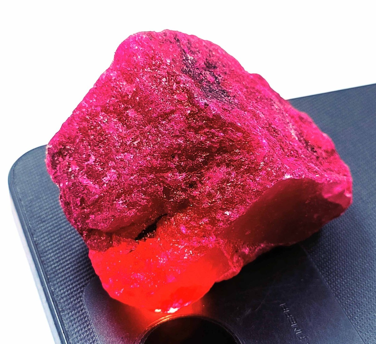 DYED 370 Ct Natural African Red Ruby Rock Uncut Rough Certified