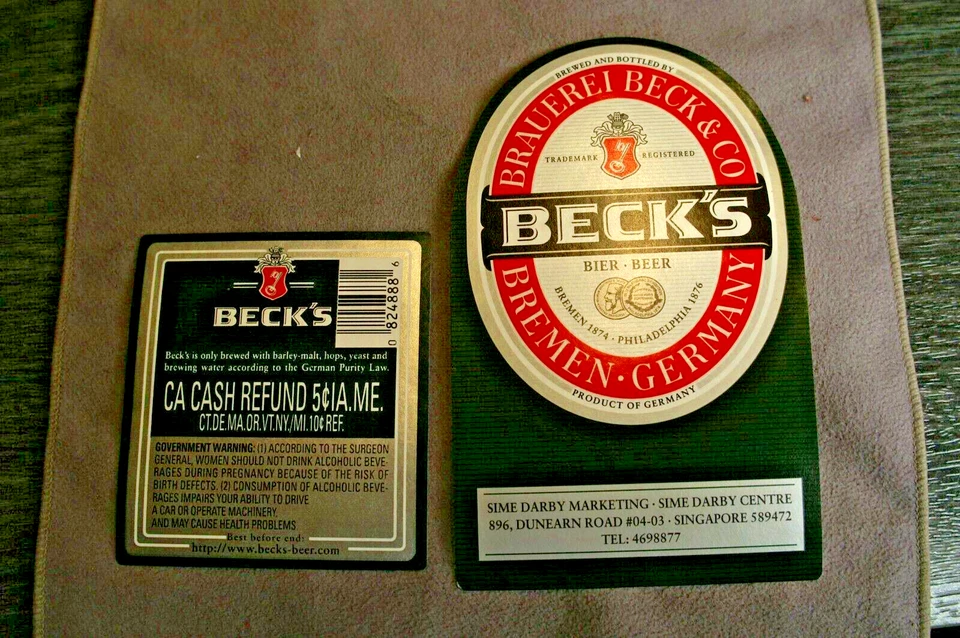 7) Bier Etikett aus Bremen: Beck's Brauerei Singapore - Bild 1 von 1