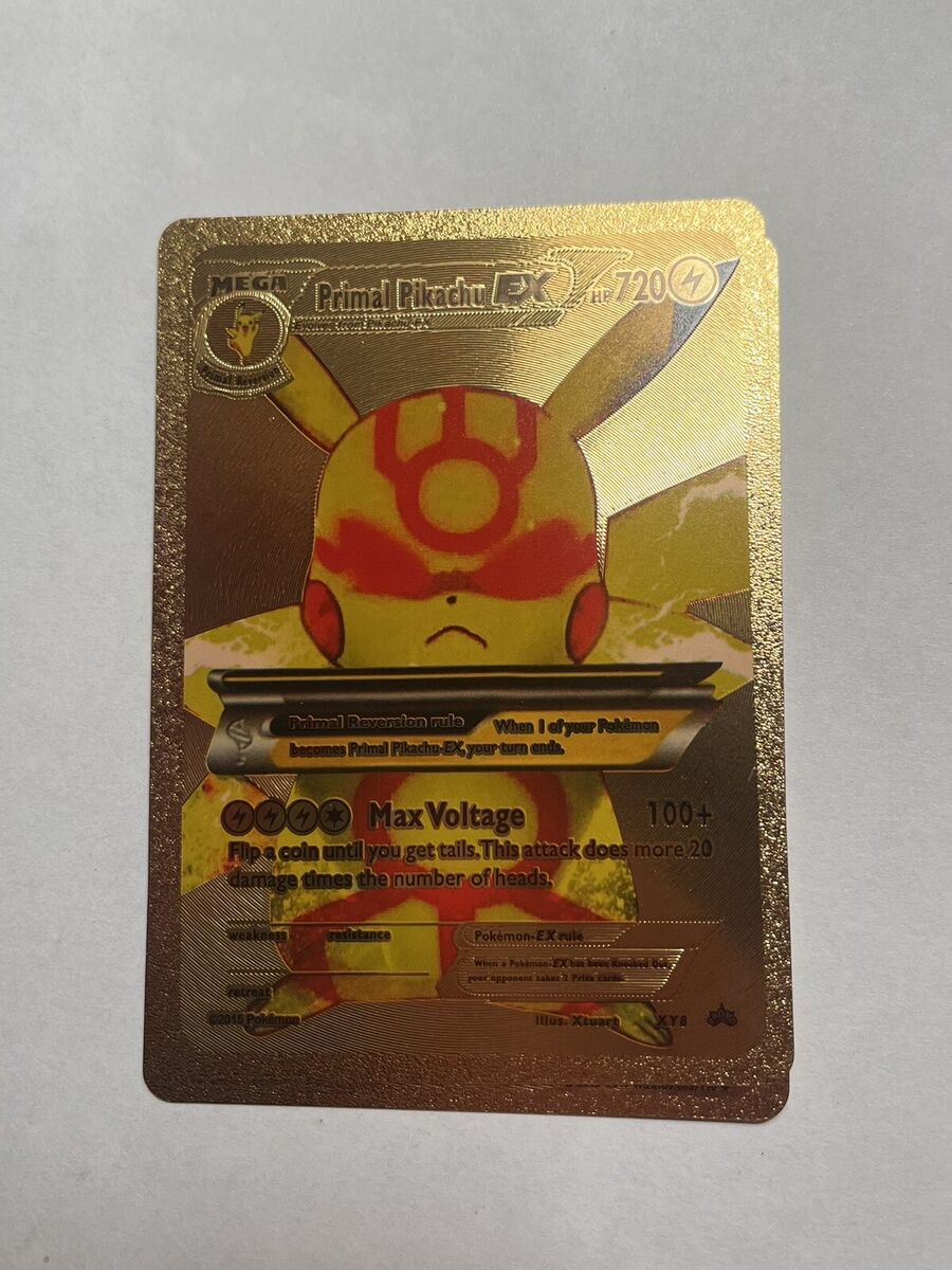 Pokémon MEGA Primal Pikachu EX XY8 Gold Foil HP 720 Rare Fan Pokémon MEGA Primal Pikachu EX XY8 Gold Foil HP 720 Rare Fan