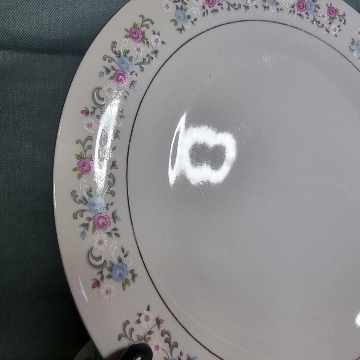 Saleブルーフラワー8091プレート4枚 Porcelain Floral China Plates Pink & Blue Flowers Set 4 pc