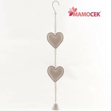 Decorazione DECORO da appendere CUORE ferro metallo bianco h64 arredo Shabby