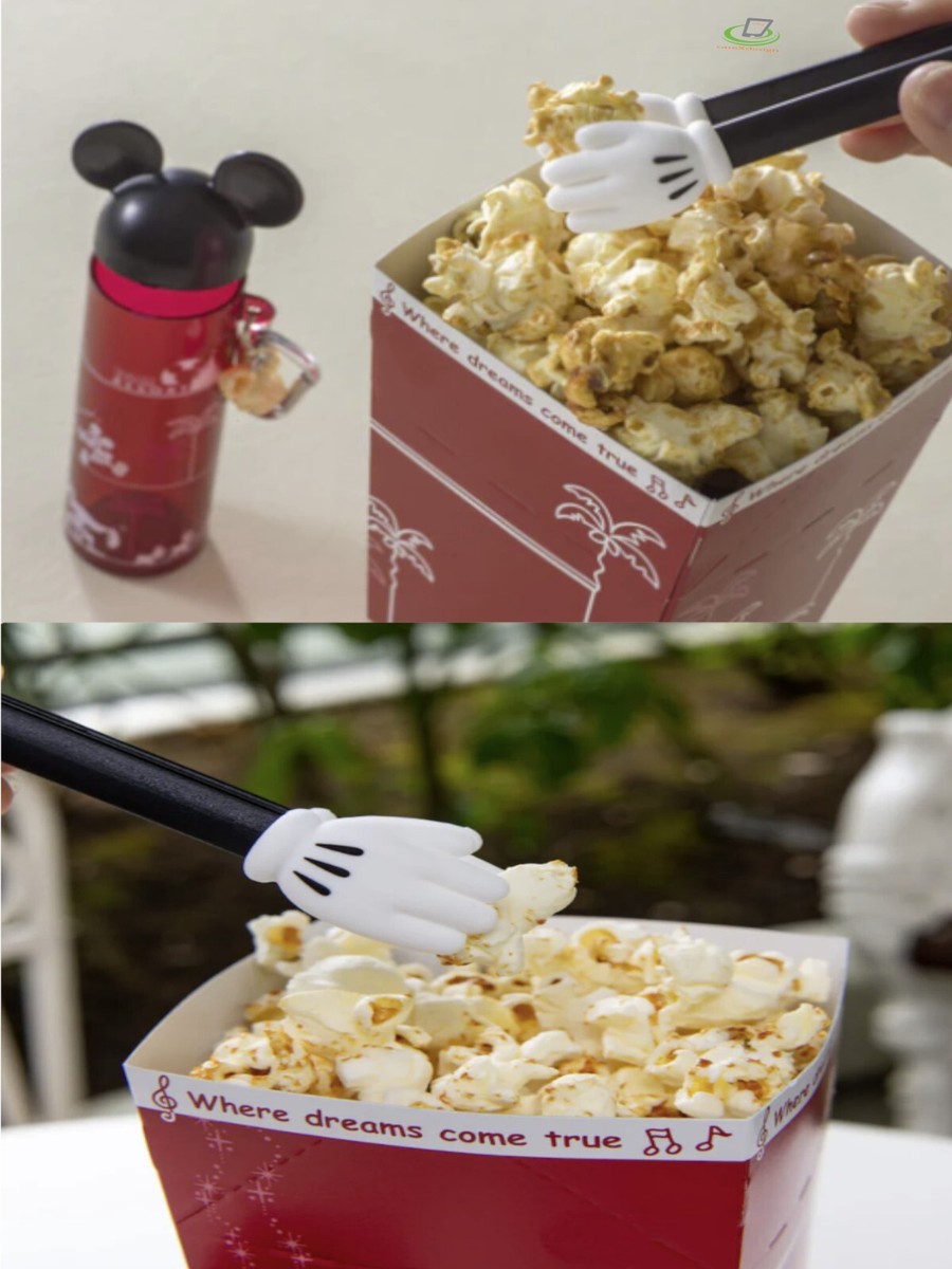 Popcorn Tong Catcher Mickey Hand With Container Souvenir Tokyo Popcorn Tong Catcher Mickey Hand With Container Souvenir Tokyo
