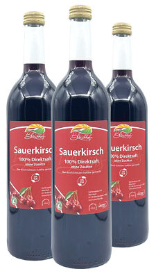 Bleichhof Sauerkirschsaft   100% Direktsaft OHNE Zuckerzusatz, vegan (3x 0,72l)