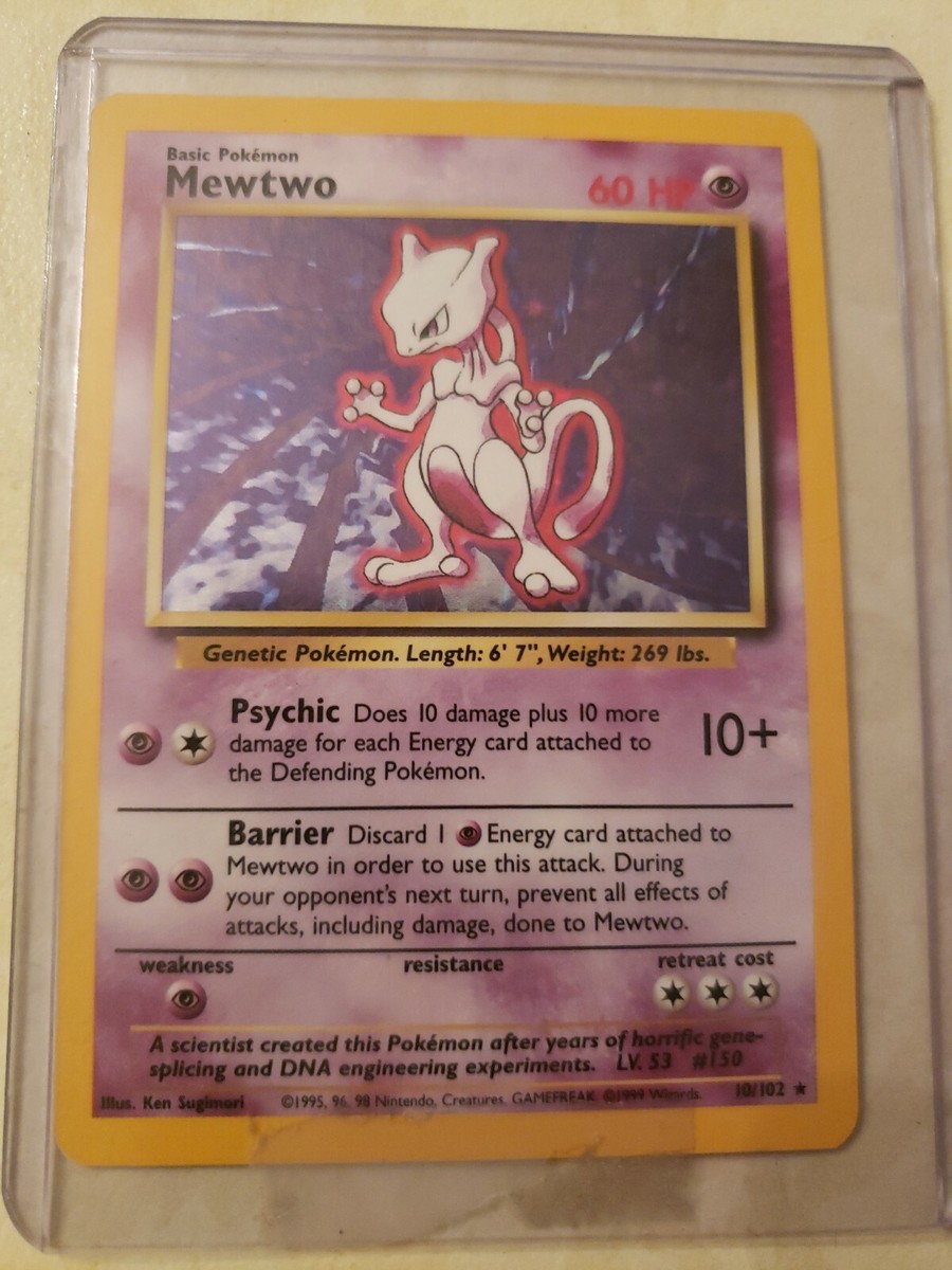 Mewtwo Hologram Pokemon Card Vintage Holo Rare | eBay