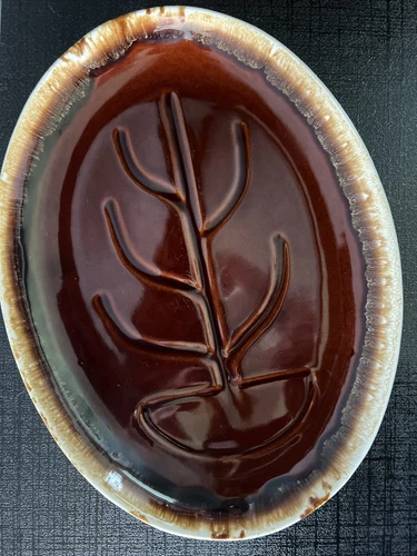 Vintage McCoy (MCP) USA Brown Drip Glaze 13”Serving Platter Dish