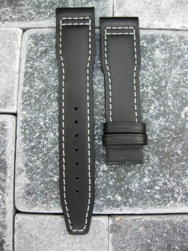 Neu 20 mm Kalbslederarmband schwarz Uhrenarmband für IWC Pilot Top Gun weiß 20 W - Bild 2 von 5