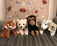Preferred Pets Set Chimpanzee White Tiger Polar Bear Bengal ANIMAL 4 Plush New