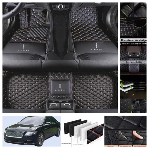 For Lincoln Continental 2017-2020 Car Floor Mats Leather Luxury Custom Carpets - Imagen 3 de 44