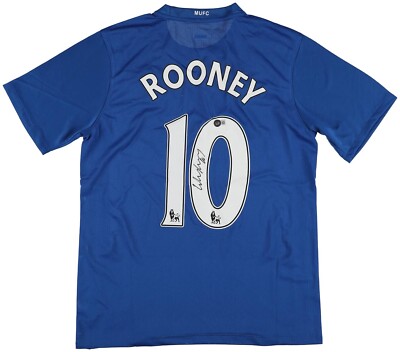 Wayne Rooney Signed Manchester United Blue Jersey Beckett