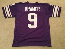 UNSIGNED CUSTOM Sewn Stitched Tommy Kramer Purple Jersey - M, L, XL, 2XL, 3XL