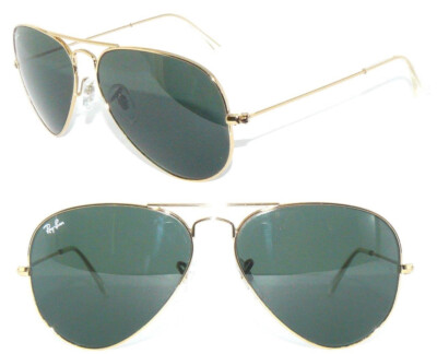 Ray Ban SONNENBRILLE GOLD GRÜN RB 3025 58 L0205 AVIATOR  PILOT TOP GUN BRILLE RX