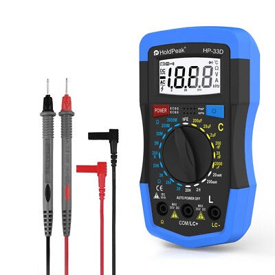Capacitance Multimeter Digital Inductance LCD Meter Ohmmeter hFE Test Backlight