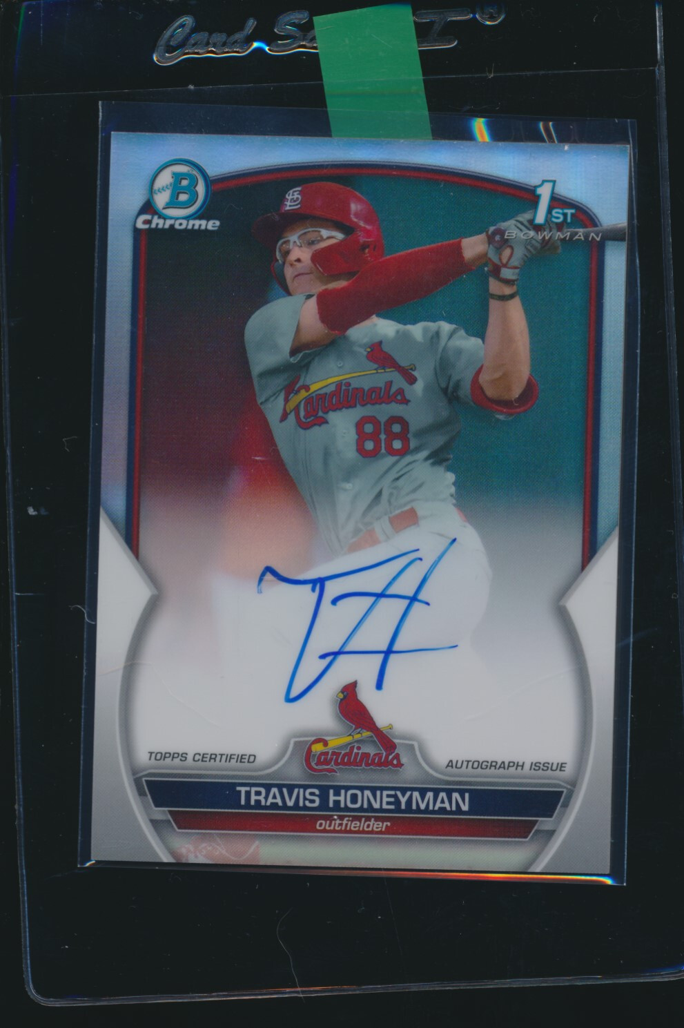 TRAVIS HONEYMAN AUTO 1st 2023 Bowman Chrome Draft REFRACTOR #/499 CARDINALS RC