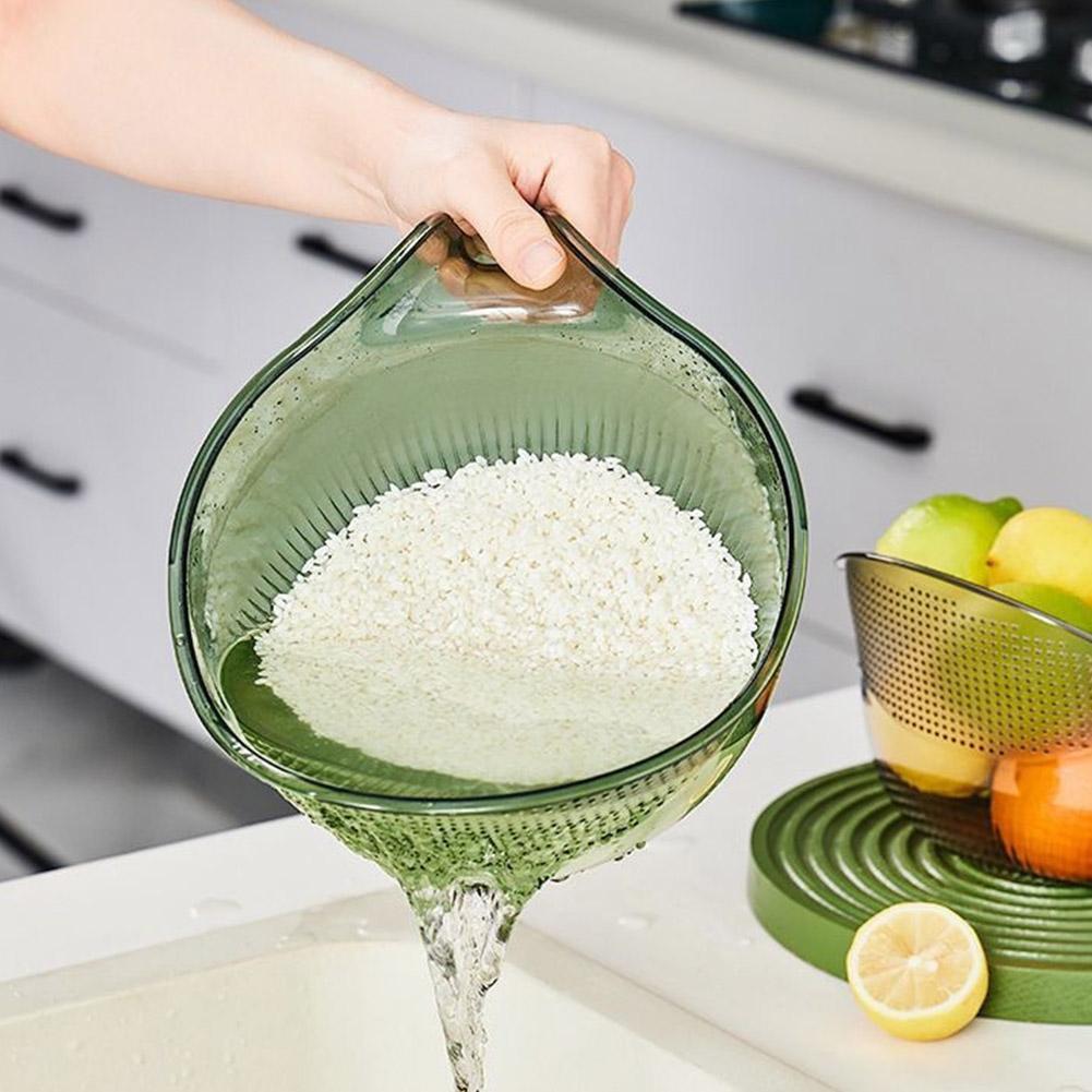 Rice Washing Filter Strainer Basket Sieve Colander Fruit Vegetable Bowl Drainer