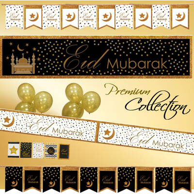 Premium Eid Mubarak Decorations Banner Party Flags Bunting
