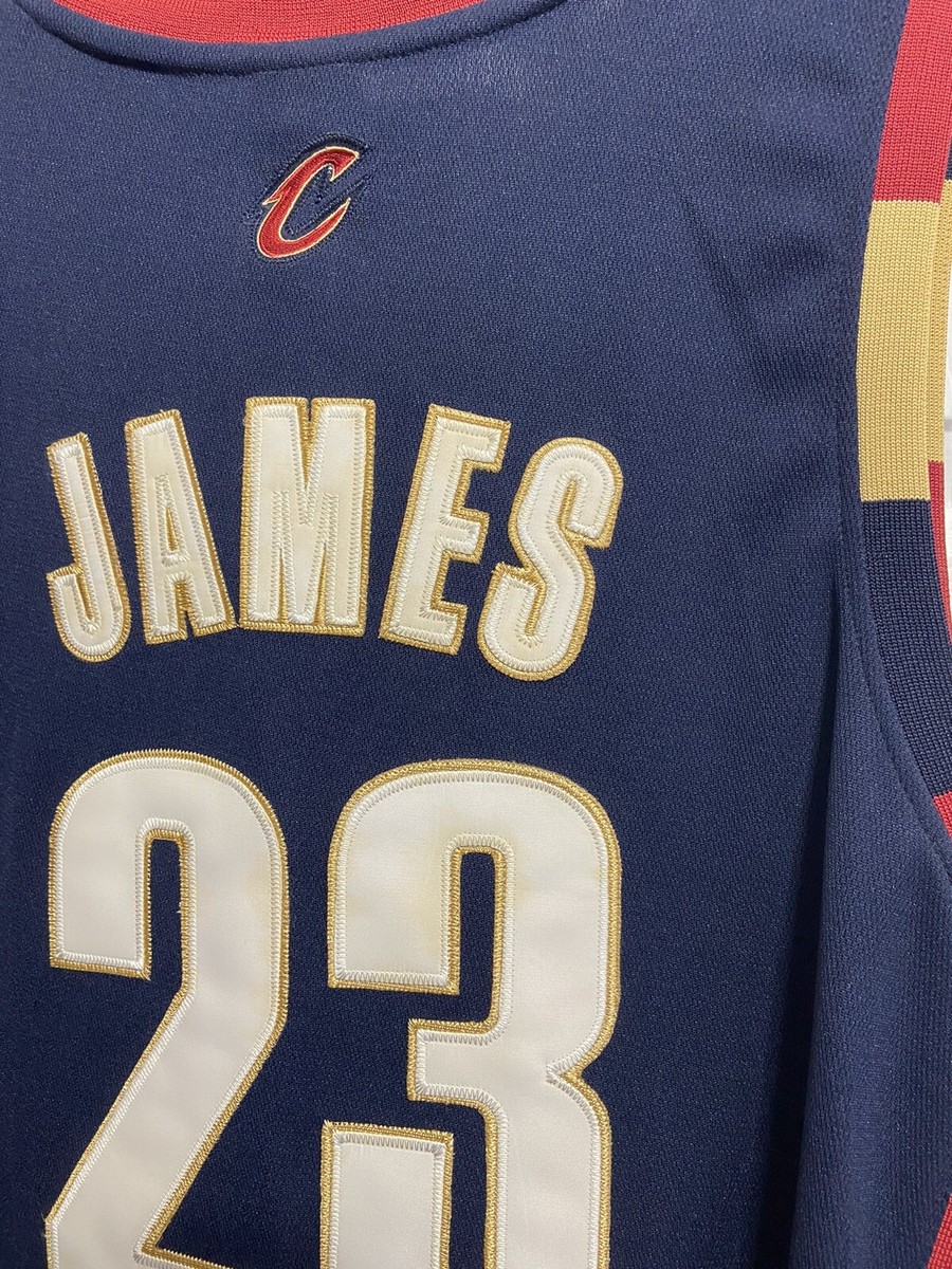 LeBron James Cleveland Cavaliers NBA Navy Authentic Jersey Size 52