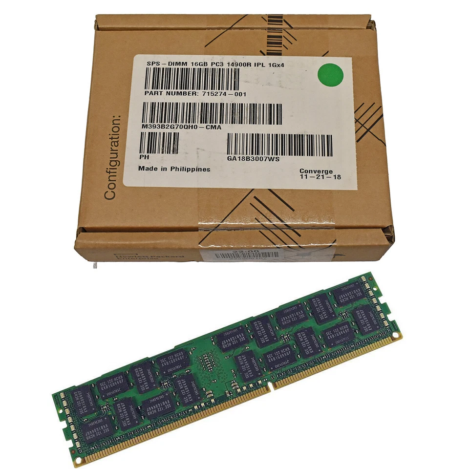 HP Samsung 16GB PC3-14900R 1Gx4 RAM REG ECC DDR3 M393B2G70QH0 715274-0001 NEW - Image 3 of 3