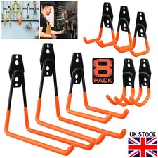 8 Pack Garage Hooks Heavy Duty Wall Mount Utility Hooks Hangers for Garden Tools