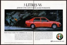 1988 ALFA ROMEO 75 V6 America Vintage Original 2 page Print AD Red car photo FR