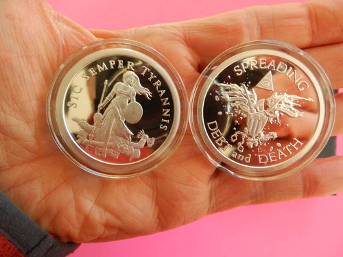 2013 Rare Silver Bullet Silver Shield  2 OZ Sic Semper Proof & Warbird Proof Set