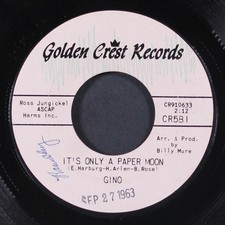 GINO: it's only a paper moon / home sweet home GOLDEN CREST 7" Single 45 RPM
